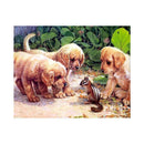 DIY Diamond Embroidery Painting Cute Dogs Round Rhinestone Cross Stitch Kit