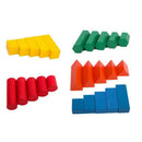 Wooden Shape Sorting Sequence Ladder - 5 Different Colors & Shapes & Height