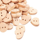 100pcs Nature Wood Wooden Buttons Sewing DIY Craft Heart Shape 2 Holes Q2X7