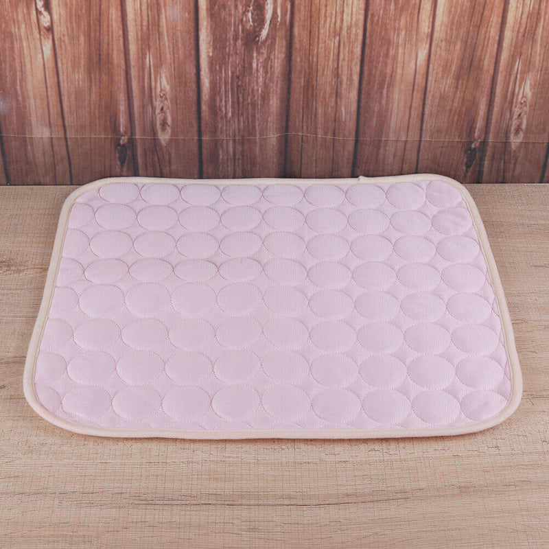 Summer Pet Cooling Ice Mat Cat Puppy Dog Sleeping Blanket Cushion (Pink M) A