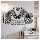 Let'S Diy Black Love Zebras Wall Stickers For Bedroom Animal Decor For Marr