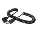 90 Degree Right Angled HDMI to HDMI Stretch Spring Cable for HDTV DVB DVD P