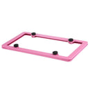 Pink Aluminum alloy License Plate Frame 2 Pieces with Screw Caps 4 Holes