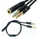 5X(AUX 3.5mm Audio Mic Splitter Cable Female to 2 Male Headphone Microphon M5A4)