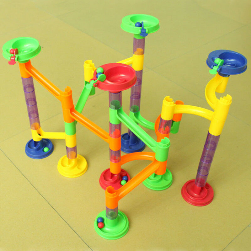 DIY Run Building Blocks Marble Race Game Christmas Toys for Kid Construction