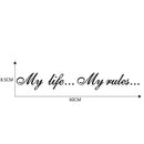 8.5x60cmÃ‚Â My Life My Rules Car Stickers Reflective Decals Auto Styling Black A
