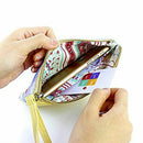 Canvas Coin Purses for Women ID Card Holder Zipper Clutch Pouches with Wris H5K3