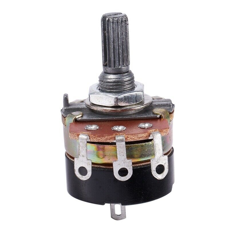 2Pcs 500K Ohm Single Linear Taper Potentiometers with on/off Switch R5Z2