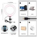 6.2'' Dimmable LED Ring Light 8 Colors Makeup Vlogging Camera Studio Flashes