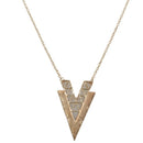 Occident Style Retro Fashion V Shape Alloy Long Chain Charms Necklace Black