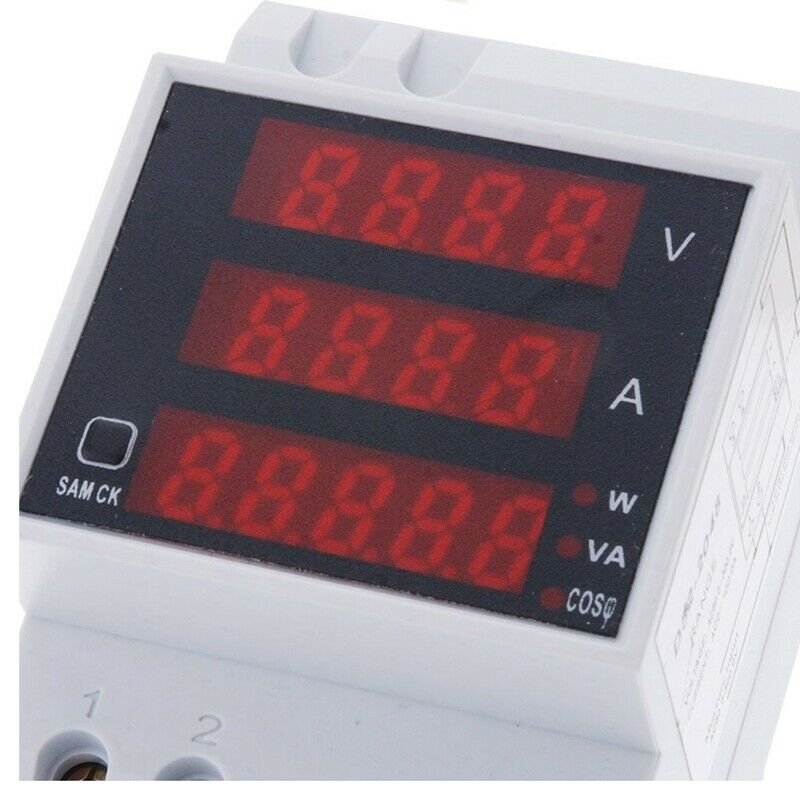 Multi - functional digital current DIN rail Supply voltage Display Voltmete R1V6