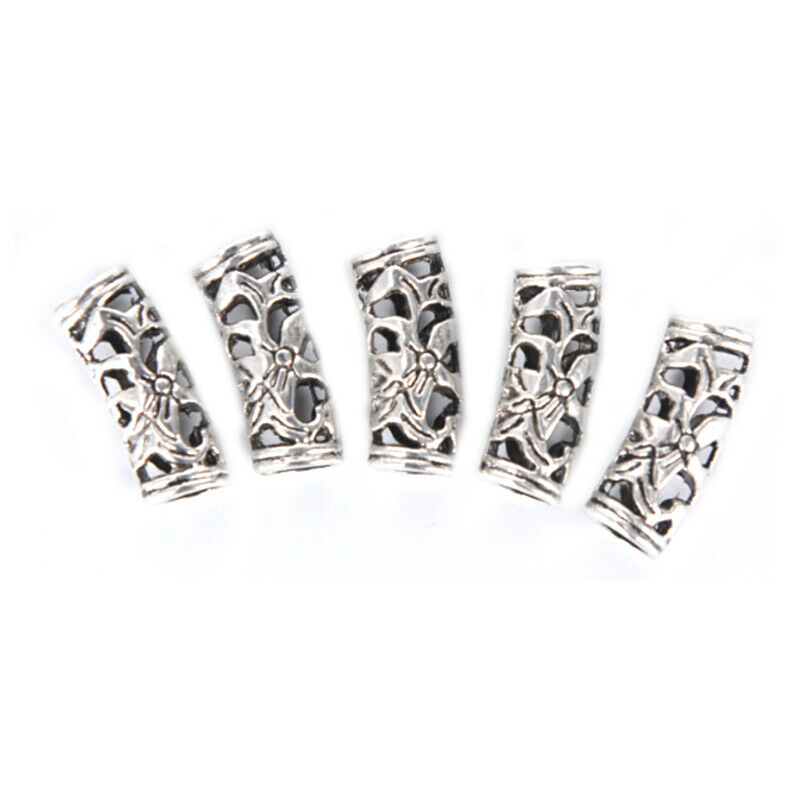 10Pcs Alloy Dreadlock Hair Beads Dread Braid Pins Rings Tube Clips Cuff Jewe Gw