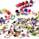 110 Pcs Acrylic Mix Eyebrow Belly Lip Tongue Bar Rings Nose Hoop Ring Body  K2J1