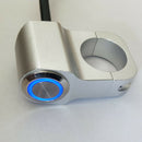25mm Motorcycle Handlebar Headlight Fog Light Switch Stainless Steel Blue