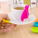 1X Silicone Gel Rabbit Shape Tea Bag Infuser Holder Random Colors Mug Gift  -OZ