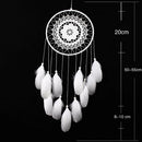 White Handmade Lace Dream Catcher Feather Bead Hanging Decoration Ornament