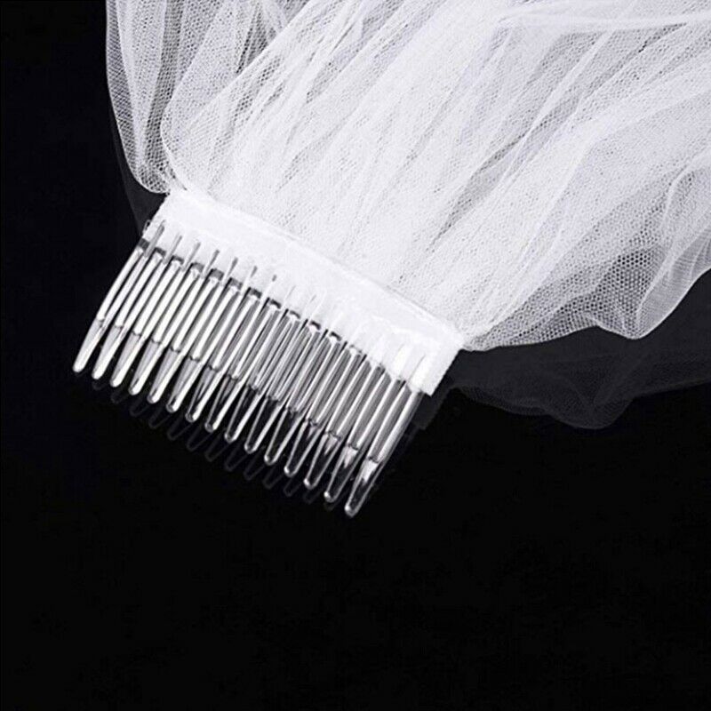 5X(Simple Short Tulle Wedding Veils White Bridal Veil for Bride for Weddin Z5I7)