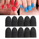 10pcs Nail Polish Remover Cap Manicure Tips UV Gel Clean Wrap Cover (Black)