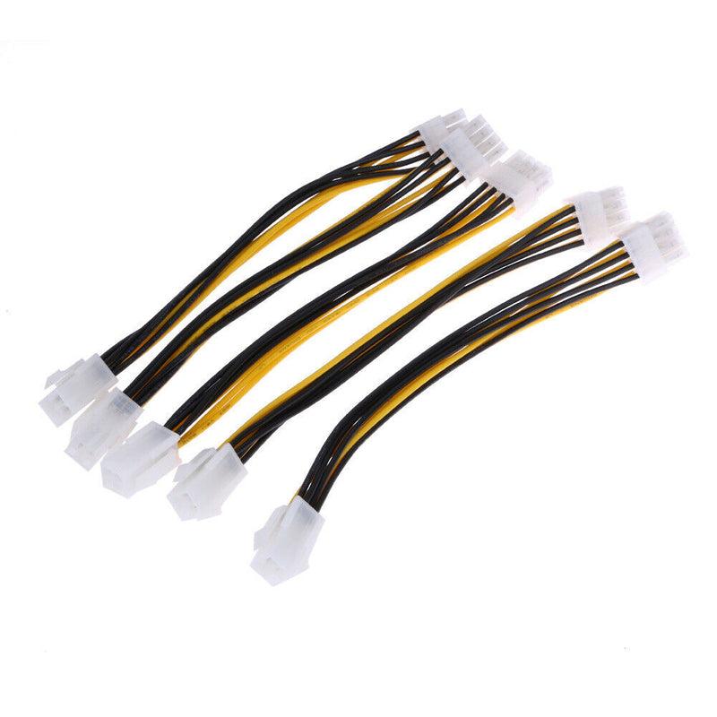 5x ATX 4 Pin Male to 8 Pin Female EPS Power Cable Adapter CPU Power Supply