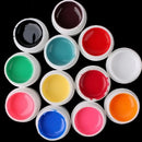 12Pcs Pure Color Mix Nail Art UV Builder Gel Set for Acrylic False Tips DIY .