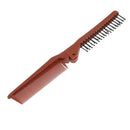 Foldable Design Red Plastic Hair Comb Black Rounded Teeth Hairbrush