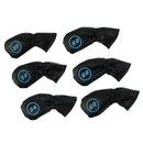 6Pcs/Set Golf Iron Headcovers PU Leather Case Protector for 50-60 Degree(Black)