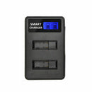 1X(Ahdbt-501 For Go-Pro Hero5 Battery Usb Lcd Display Dual Port Charger For