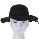 Stylish Kids Girls Wide Brim Retro Felt Bowler Floppy Cap Cloche Hat-black