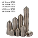 50pc M4 x (12-30mm) Cone Point Allen Socket Set Grub Screws Kit A2 304 Stainless