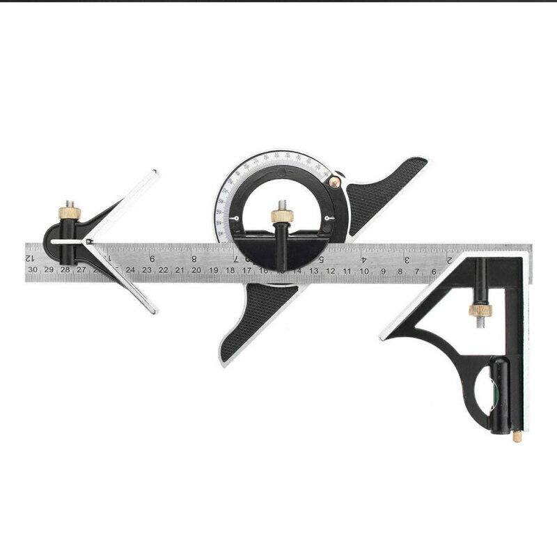 Square Angle Metric Ruler Combination Steel Woodworking Adjustable Level G UFD