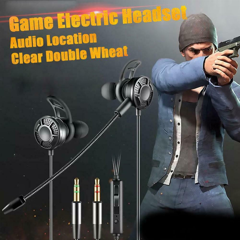 T2 Dual 3.5mm Wired In-Ear Earphone Volume Control Headset Earbud with Mic