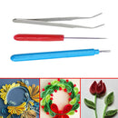 3pcs Set Quilling Paper Tool Tweezer Needle Pin Slotted Pen Kit DIY Scrapbooking
