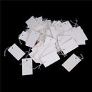 100Pcs White Paper Jewelry Clothes Label Price Tags With Elastic String 5*3c FT