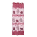 Window Floral Leaf Voile Jacquard Drape Curtain Sheer Valance Dark Purple