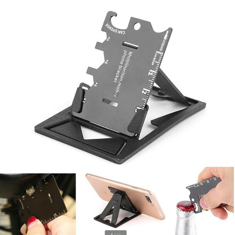 1Pc Folding Mobile Phone Bracket Mini EDC Card Bottle Opener Screwdriver WrencOZ