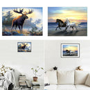 2 Set DIY 5D Moose and Horses Diamond Painting Embroidery Cross Stitch Kits