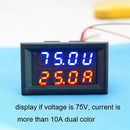 DC 0-100V 50A Voltmeter Ammeter Red and Blue LED Panel Amp Volt Gauge Meter