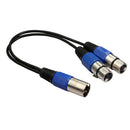 1x Heavy-Duty XLR (3-Pin) Male To 2 Female Microphone Audio Y Splitter Cable