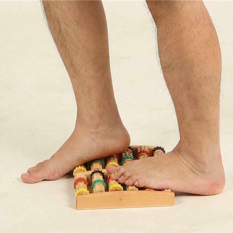 Wood Foot Roller Massager Wood Massage Reflexology Relax Relief Spa Ca BYB