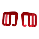 Set of 2 Aluminum Alloy Webbing Strap Buckles G Hook Outdoor Carabiners Red