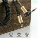 3.5mm Aux Cable Line Coiled Male Jack Stereo Audio Adapter for Car PC Headphone