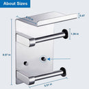 Double Roll Toilet Paper Holder Wall Mounted with Shelf, SUS 304 Stainless