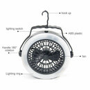Battery Power Portable Camping Ceiling Fan + Lantern Tent LED Light Lamp Fan New