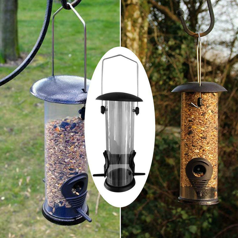 Garden Container Feeder Wild Feeding Hanger Outdoor Bird Seed Hanging Black