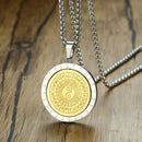 Stainless Steel Feng Shui Necklace With Chain Tai Chi Yin Yang Split Pendant