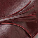 Women'S Soft Leather Tote Shoulder Bag From Tassel Handbag(Red Wine) F3T3