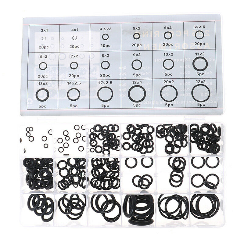 225Pcs Seal O-ring R134a Air Conditioning Rubber Washer Assortment Box SetJ Gw