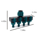 4 Way Garden Water Tap Splitter Adaptor Quick Thread Hose Pipe Connector Adapter