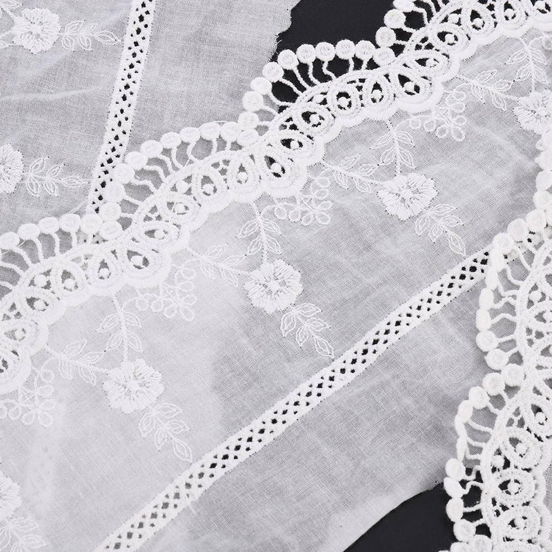 1 Yard Wedding Dress Tulle Embroidered Floral Lace Trim Ribbon Sewing DIY Craft.