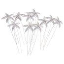 10 Pieces Sea Star Crystal Headpiece Fancy Hair Party Wedding Bride Jewelry